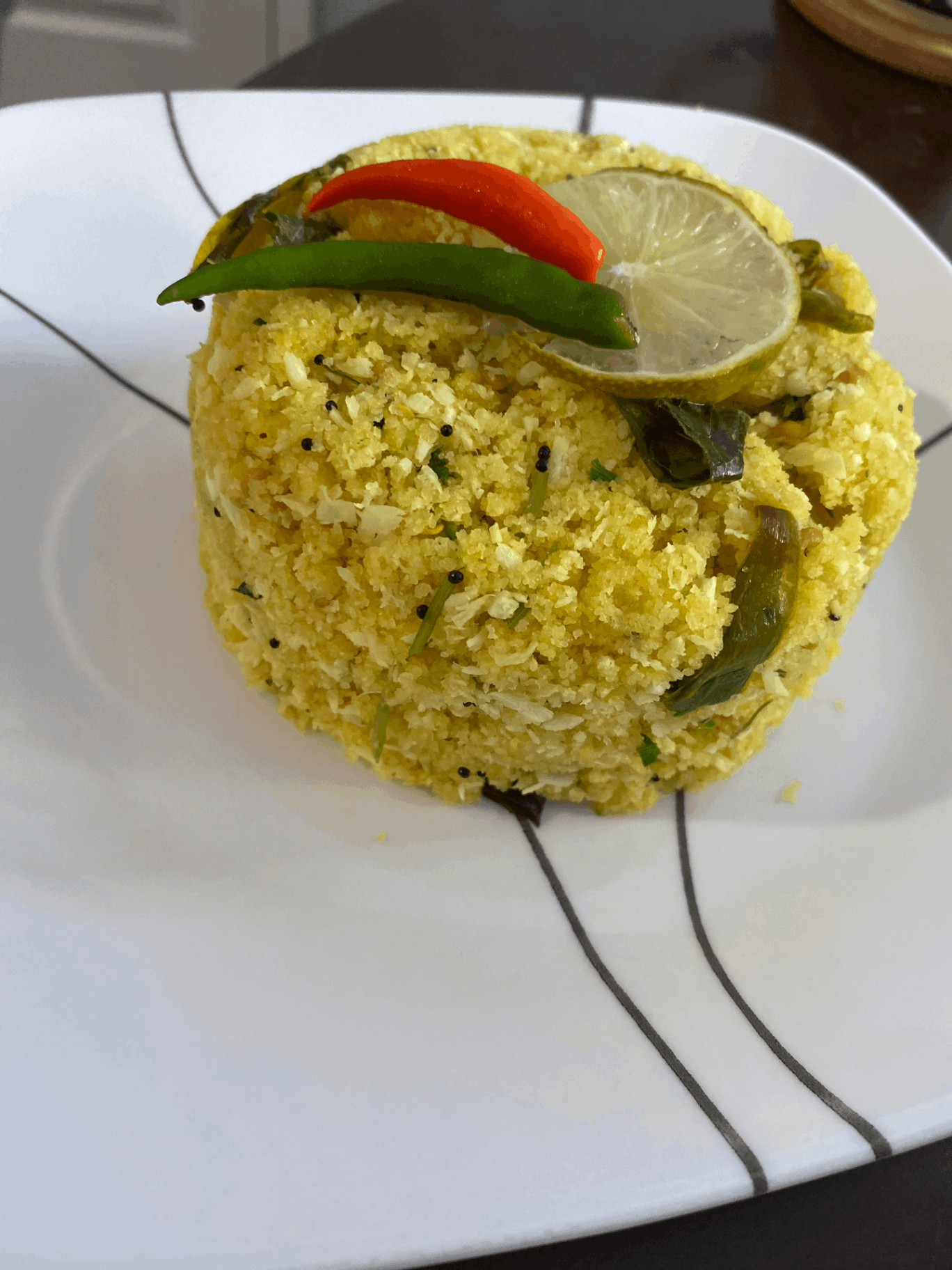 Lemon Upma with coconut