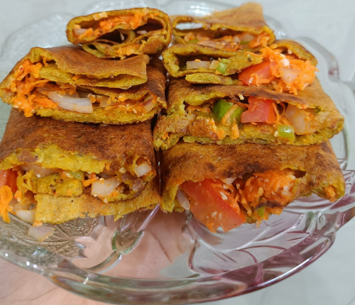 Moong daal cheela ( split mung lentil pancake)