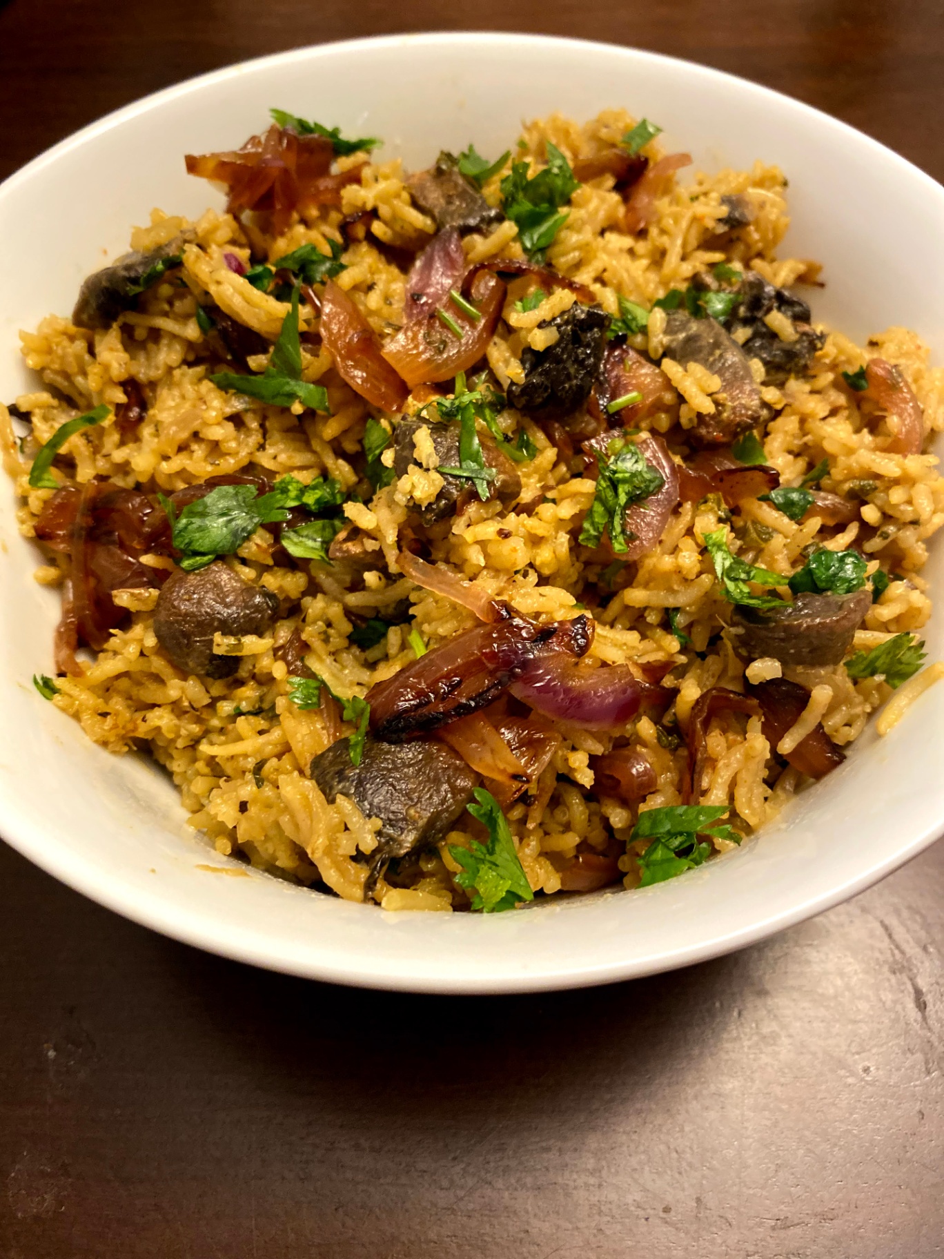 Mushroom Biryani Chettinad Style - Instant Pot Recipe