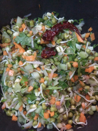 Sprouted green gram salad