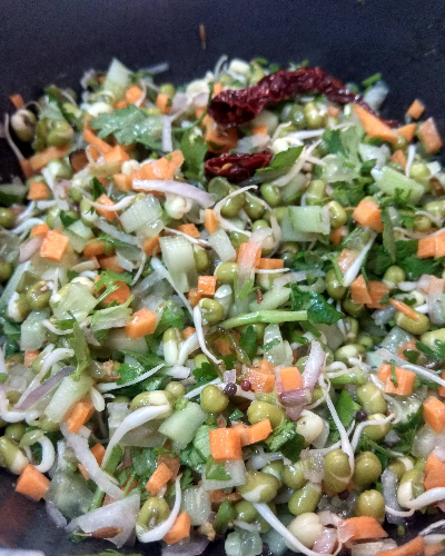 Sprouted green gram salad