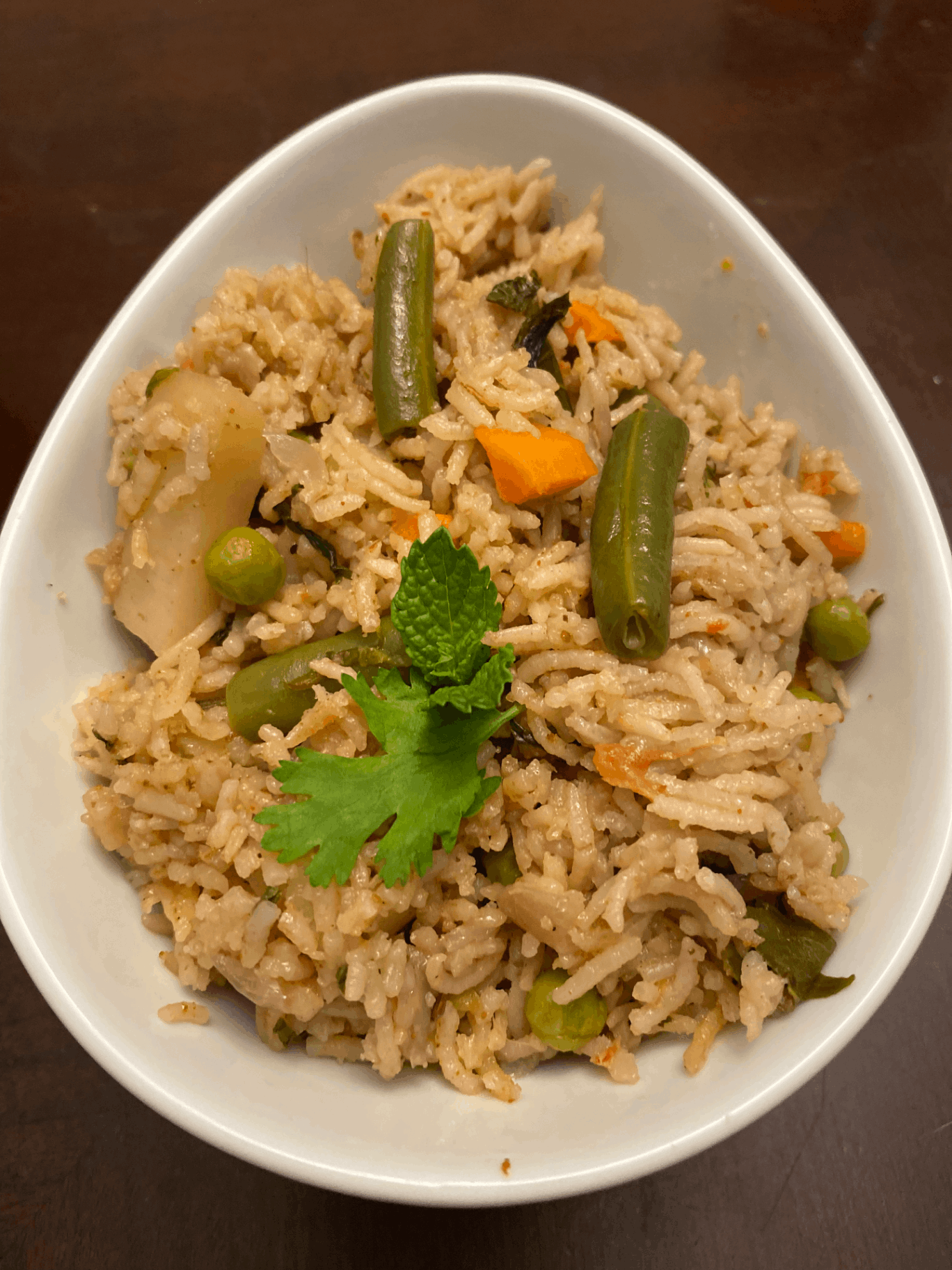 Vegetable Pulav  (cooked with milk) using Instant pot