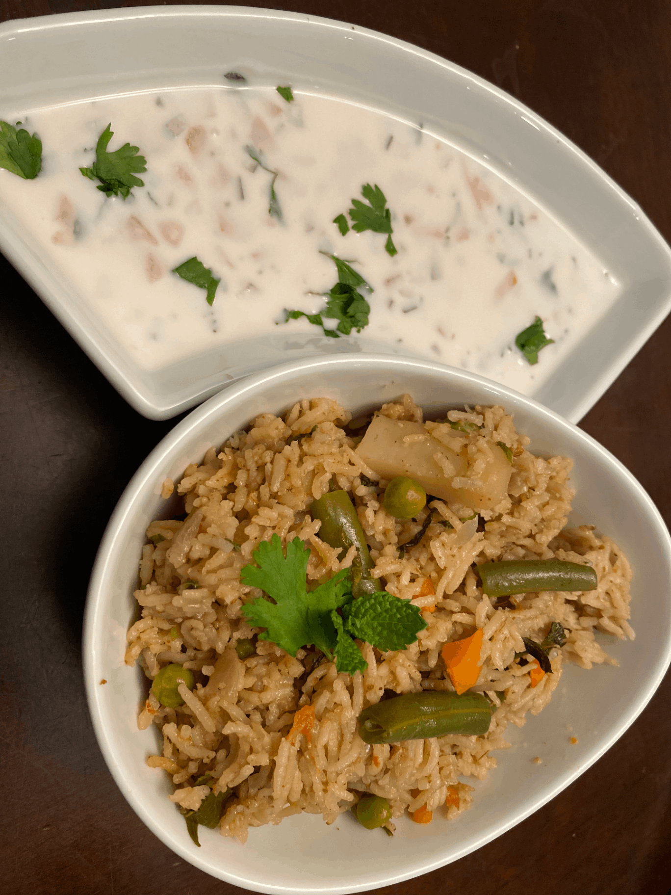 Vegetable Pulav  (cooked with milk) using Instant pot