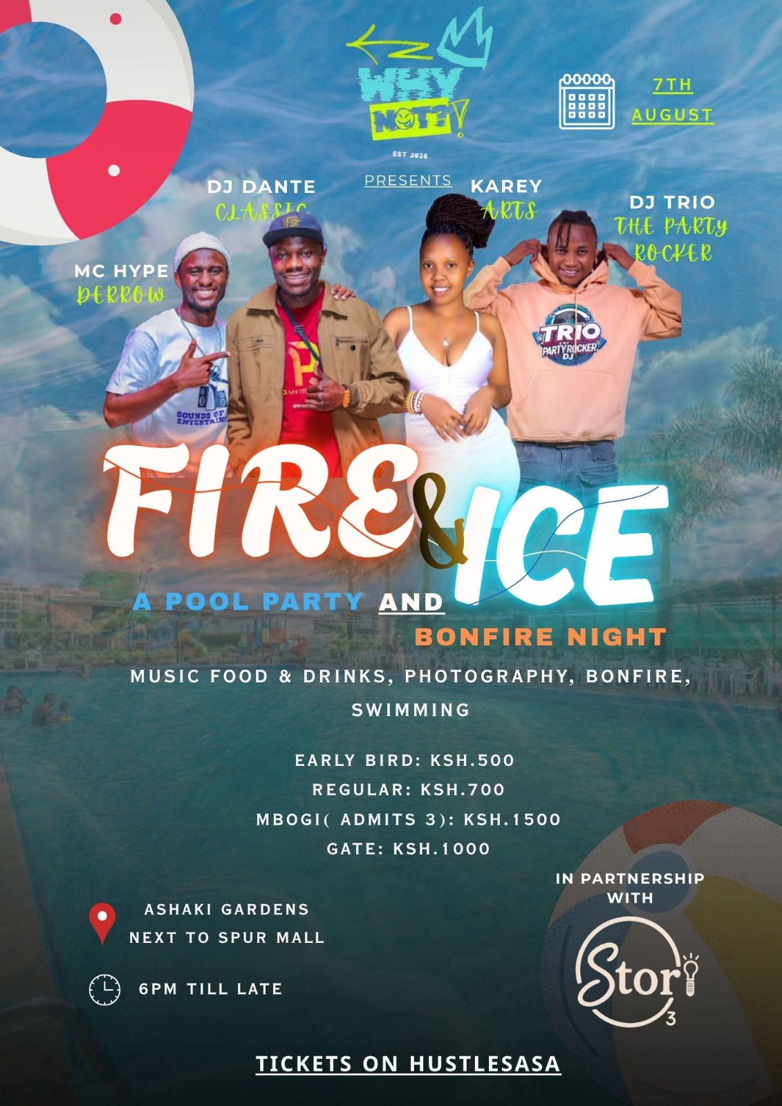 Fire and ice a pool party and bonfire night