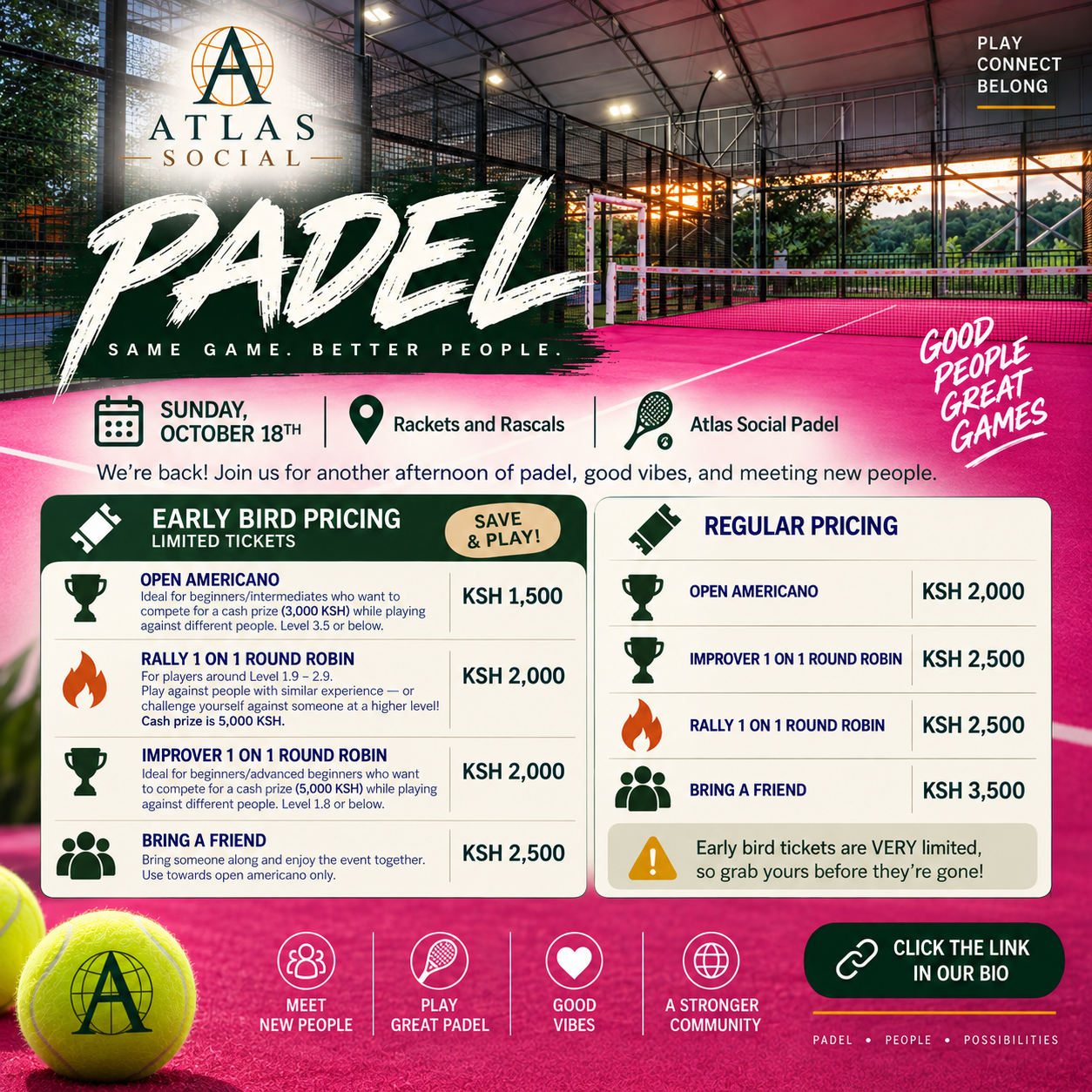 1 on 1 Round Robin Padel Event