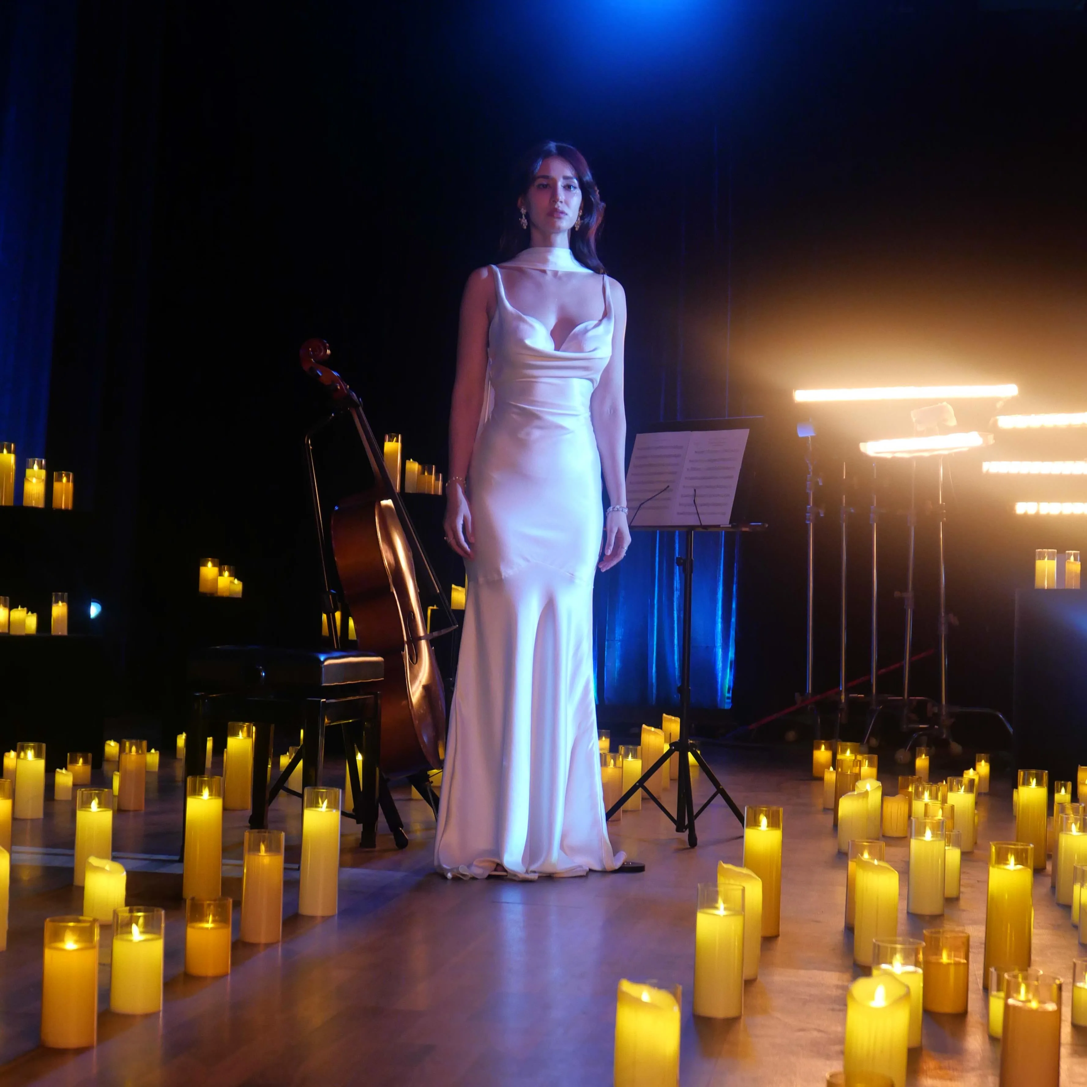 Artistic candlelit studio editorial look with sculpted golden aesthetic - disha-patani solo glamour fashion look