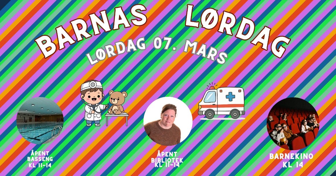 May be pop art of map and text that says 'LORDAG BARNAS 07. LORDAG MARS + APENT BASSENG KL L11-14 APENT ΒΙΔblΟΕK BARNEKINO KL14'