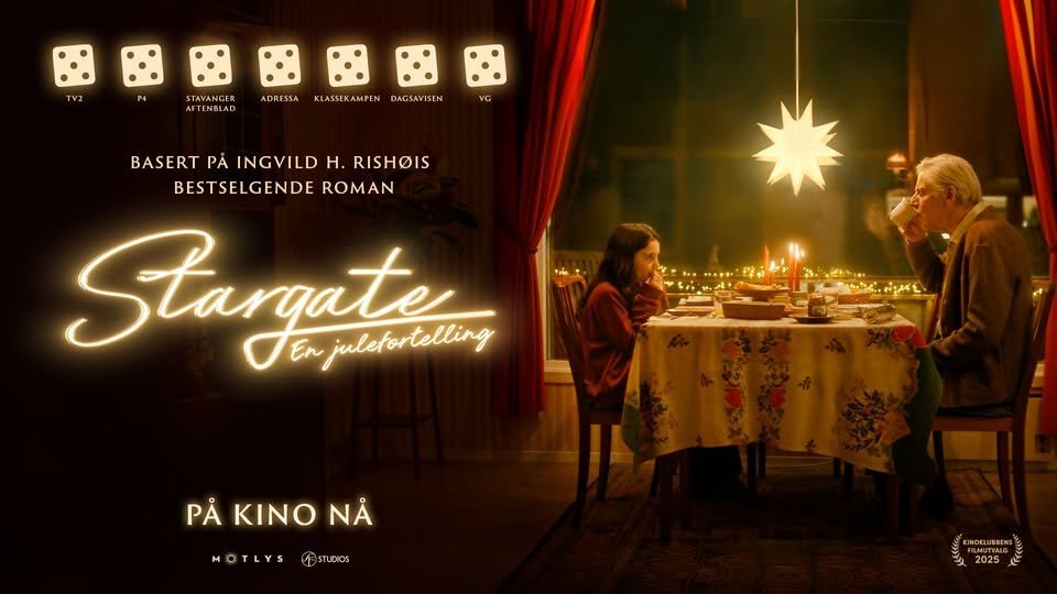 May be an image of text that says "TV2 보고 STAVANGER AFTENBLAD ADRESSA KLASSEKAMPEN DACSAVISEN VG NG BASERT PẢ INGVILD H. RISHOIS BESTSELGENDE ROMAN Stargate julefor telling julefortelling PẢ KINO PAKINONA KINO NA MOTLYSIOS MOTLYS DSTUDIOs ัก 2025 2025 KINJRLUBSEMS"