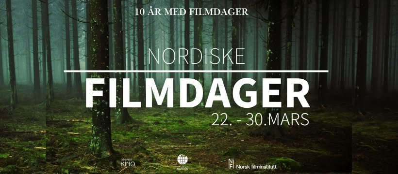 May be a graphic of text that says '10ARMEDFILMDAGER 10 AR MED FILMDAGER NORDISKE FILMDAGER 22.-30.MARS 22.- KINO ผวิสถทพ Z Norskfilminstitutt Norsk filminstitutt'