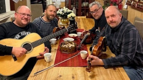 May be an image of violin and guitar