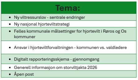 Storviltmøte for Røros og Os kommuner