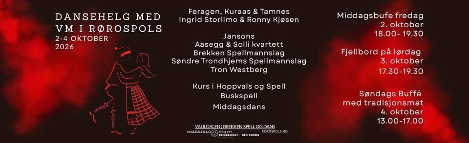 ‎DANSEHELG MED VM I RØROSPOLS 2-4 OKTOBER 2026