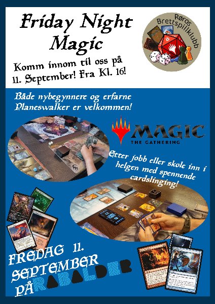 Friday Night Magic - Fredag 11. September på Rabalder! Komm innom! Både nybegynnere og erfarne Planeswalker er velkommen! Etter jobb eller skole inn i helgen med spennende cardslinging!