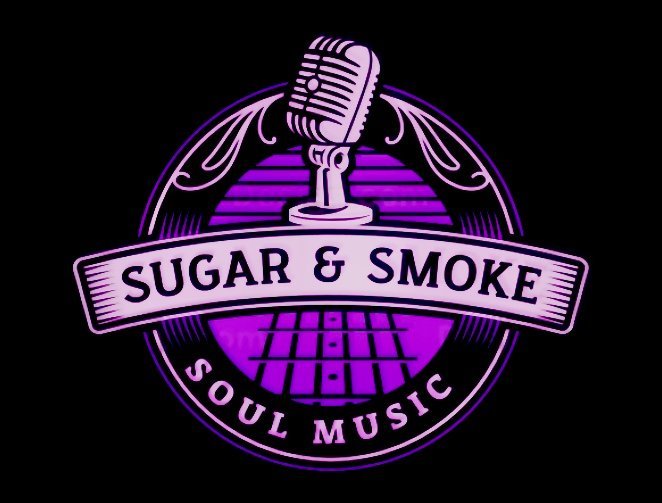 May be a graphic of musical instrument and text that says "PN SUGAR & SMOKE SOUL WIILD SIC MUSIC M"