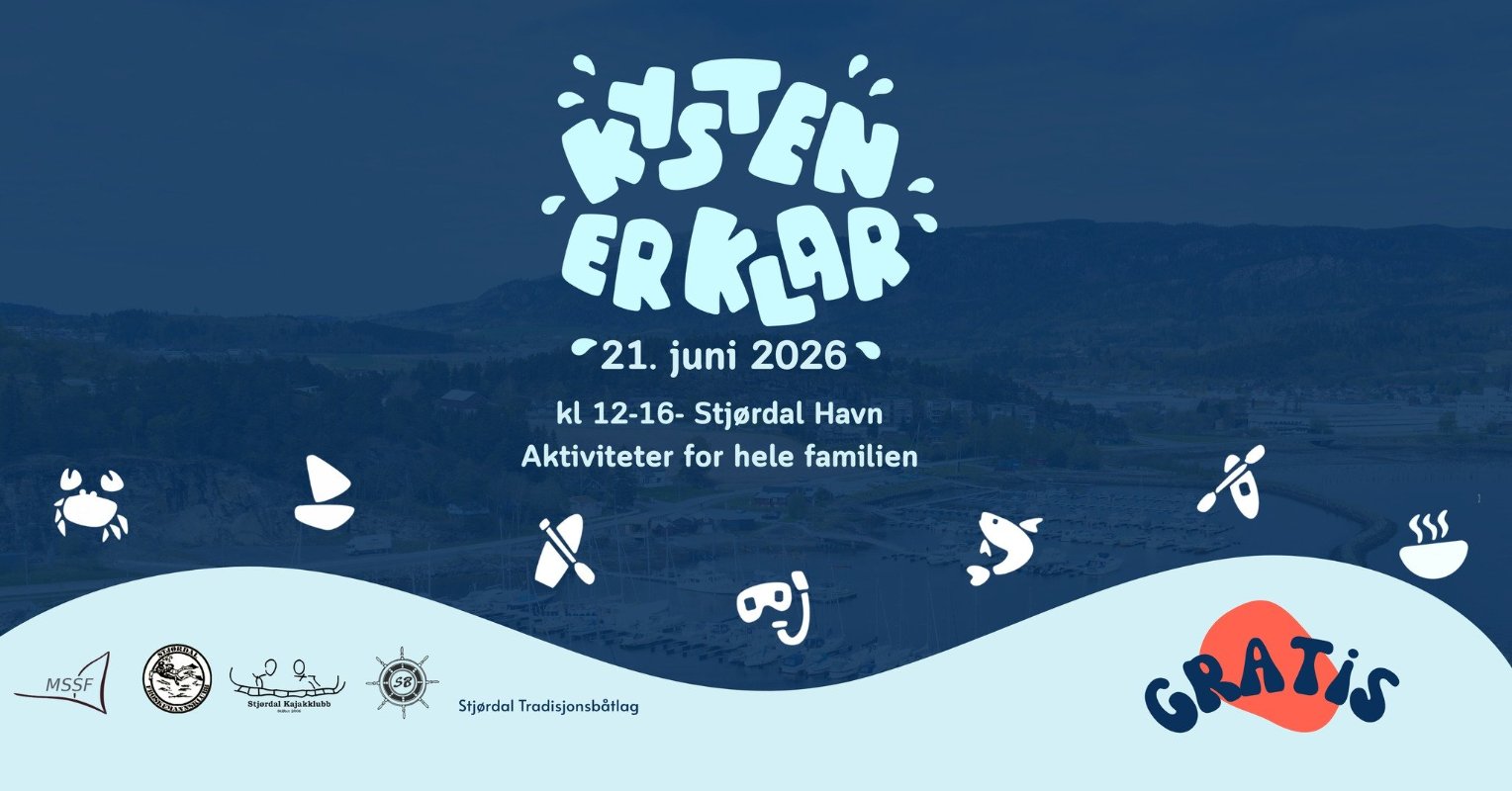 Kysten er Klar. 21.juni2026 21. juni 2026 kl 12-16- Stjordal Havn Aktiviteter for hele familien MSPT MSSF MSȘP الوب اج Stjacsu_Hajukkta Stjacdui တ့ Stjordal StjordalTradisjonsbätiag Trodisjonsbötlag GRATIS‎"‎