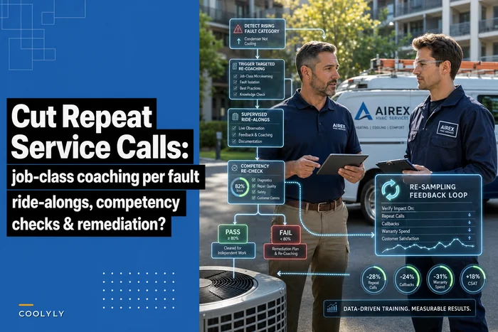 Job-class technical coaching curriculum for high-failure HVAC fault categories
