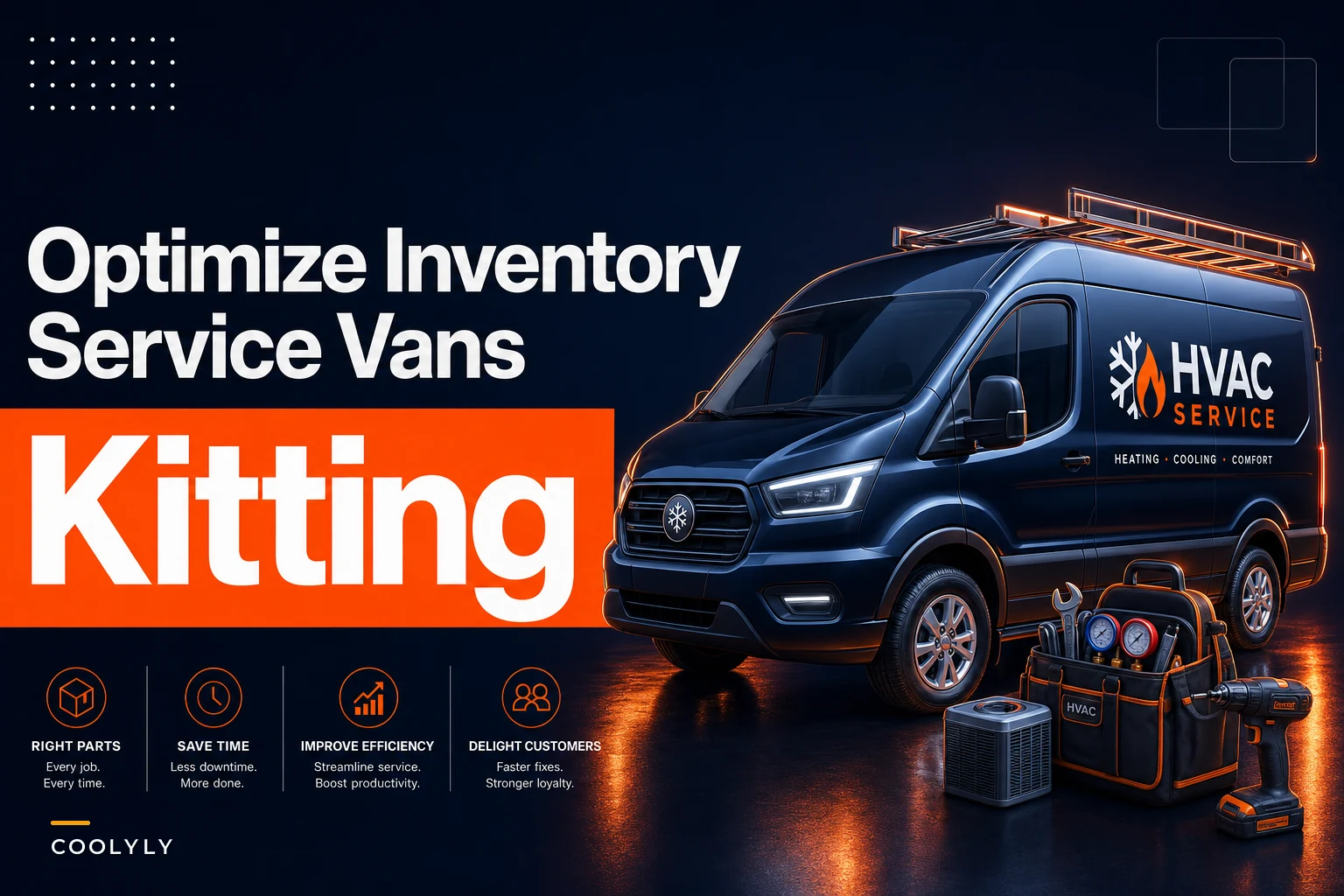 Optimize HVAC service-van inventory with kitting rules and reorder math