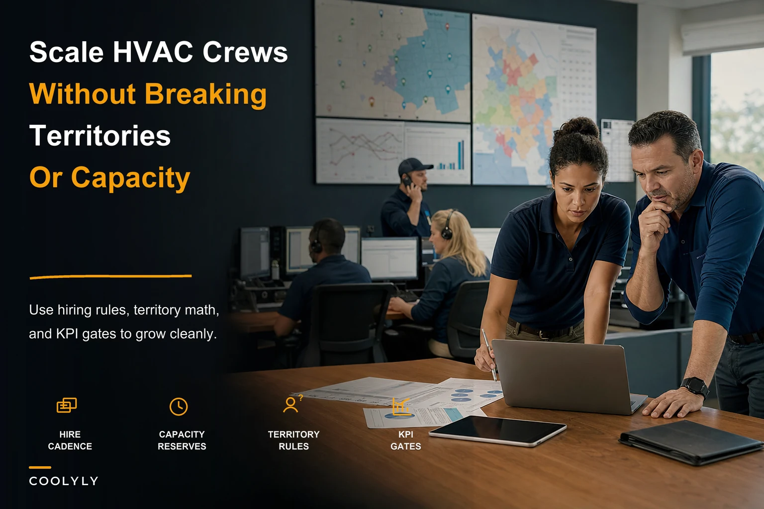 Scaling HVAC field operations without chaos: staffing, territories and KPI gates that work