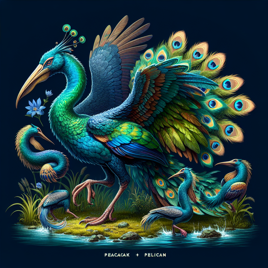 Peccalan, hybrid of Peacock and Pelican