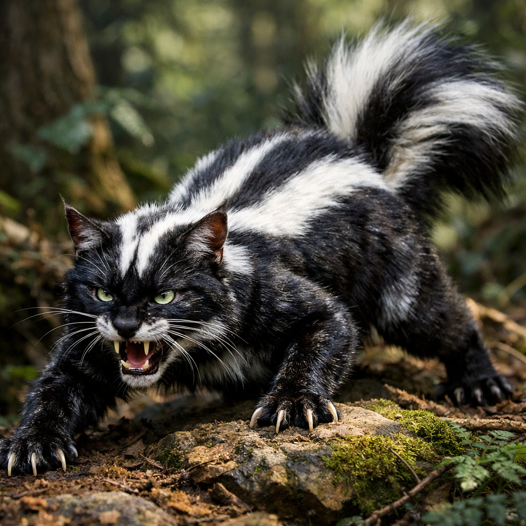 Skunkat, hybrid of Skunk and Wildcat