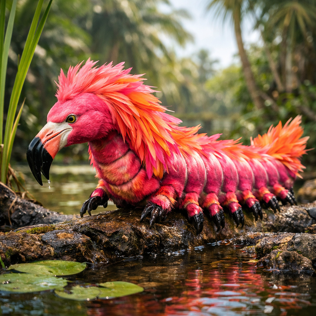 Flaminpillar, hybrid of Caterpillar and Flamingo