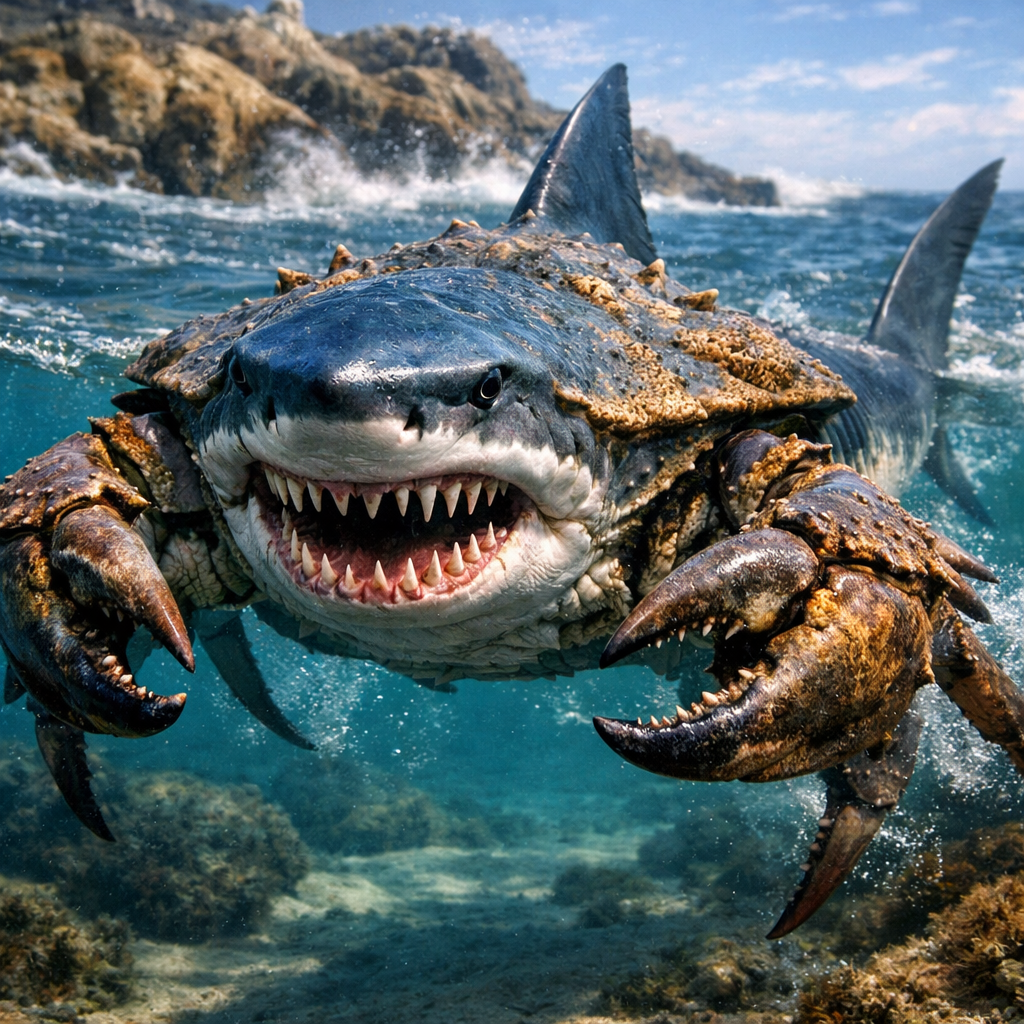 Crabshark, hybrid of Crab and great white shark