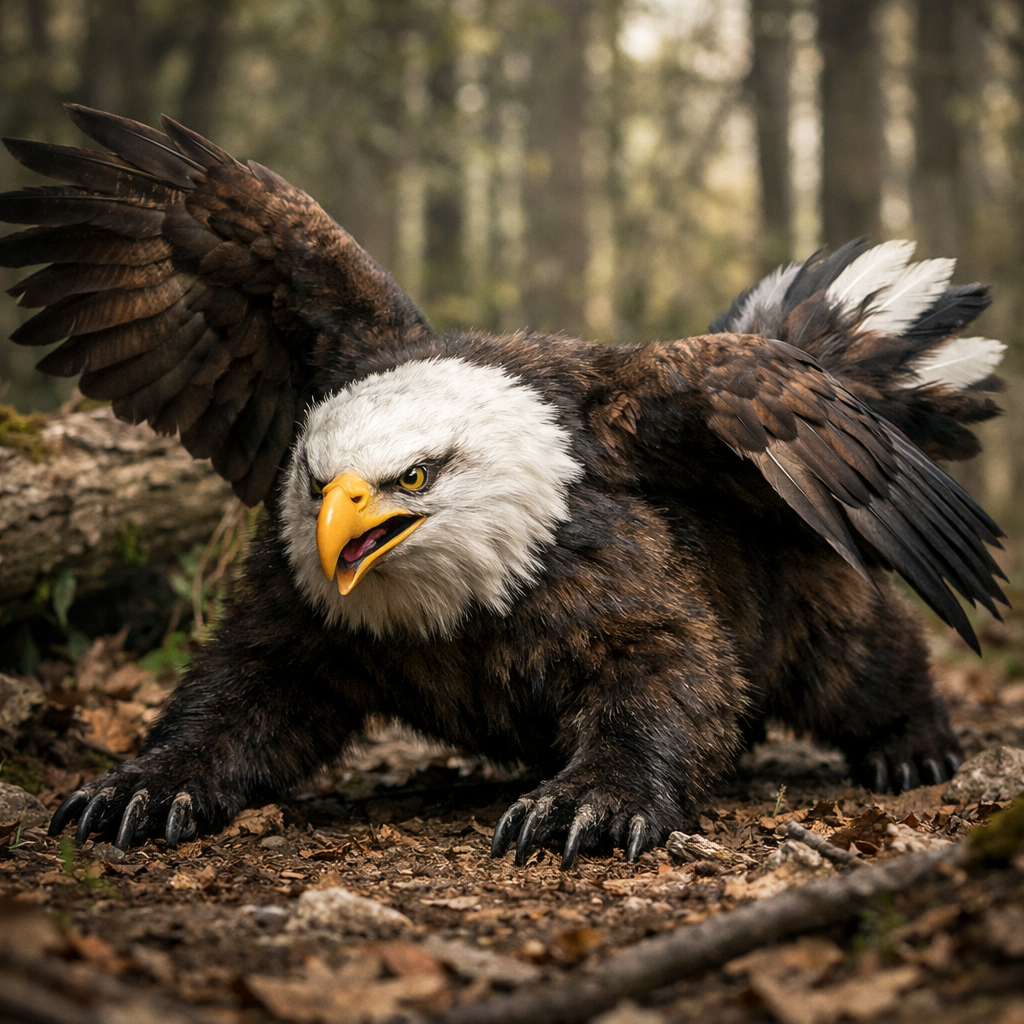 Badgleagle, hybrid of Badger and Bald Eagle