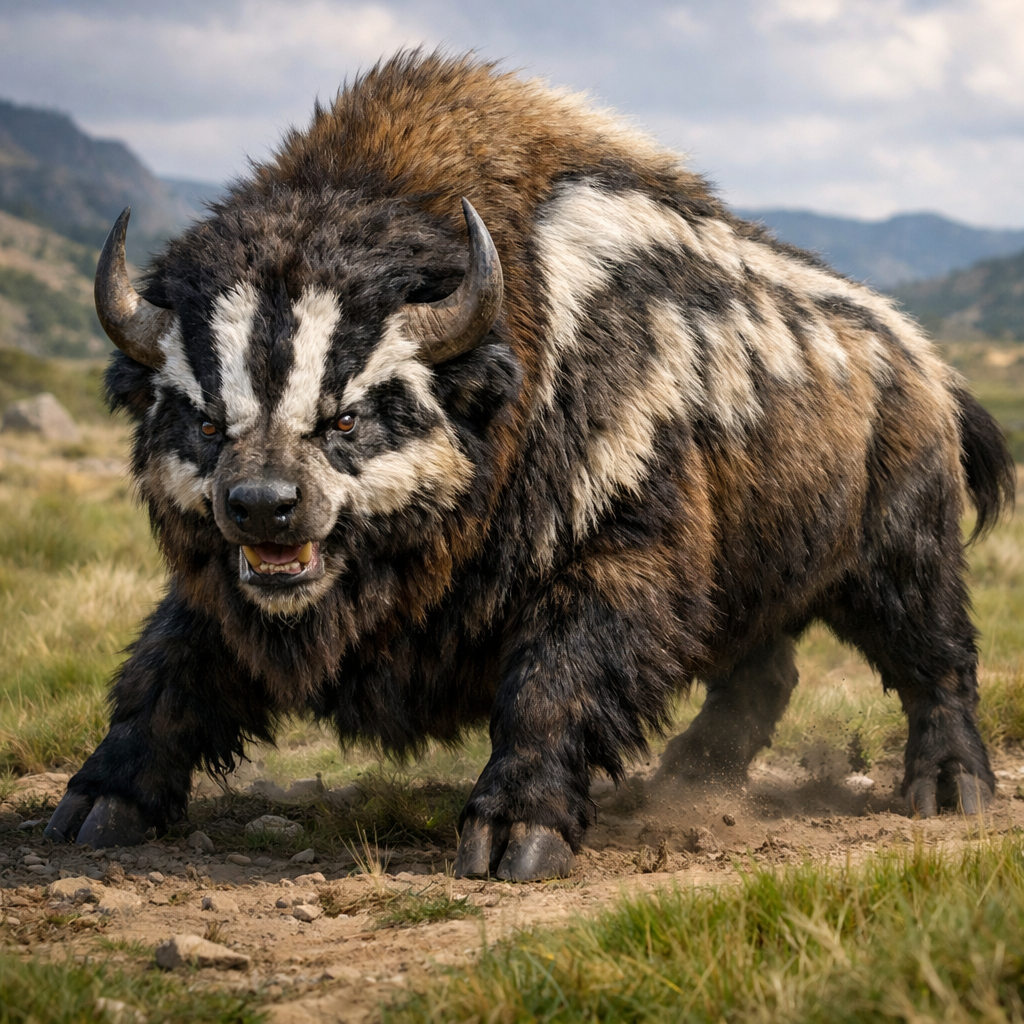 Badgerbison, hybrid of Bison and Badger