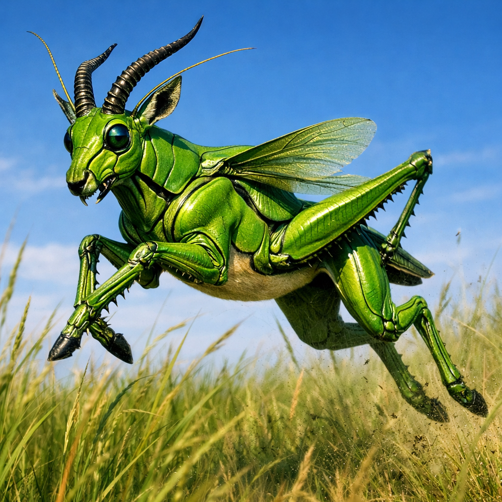 Grassantelope, hybrid of Grasshopper and Antelope