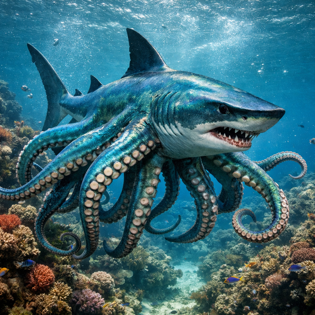 Octoshark, hybrid of Octopus and Shark