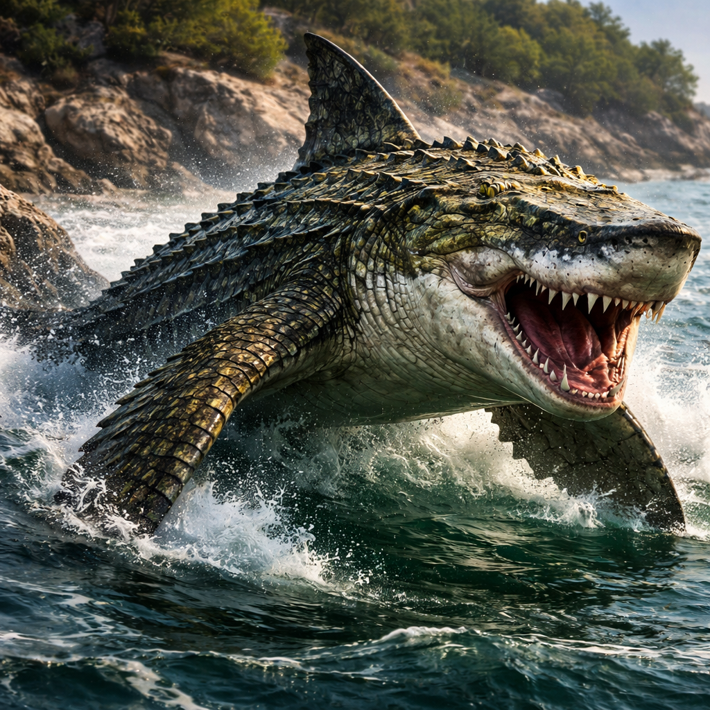 Crocoshark, hybrid of great white shark and Crocodile
