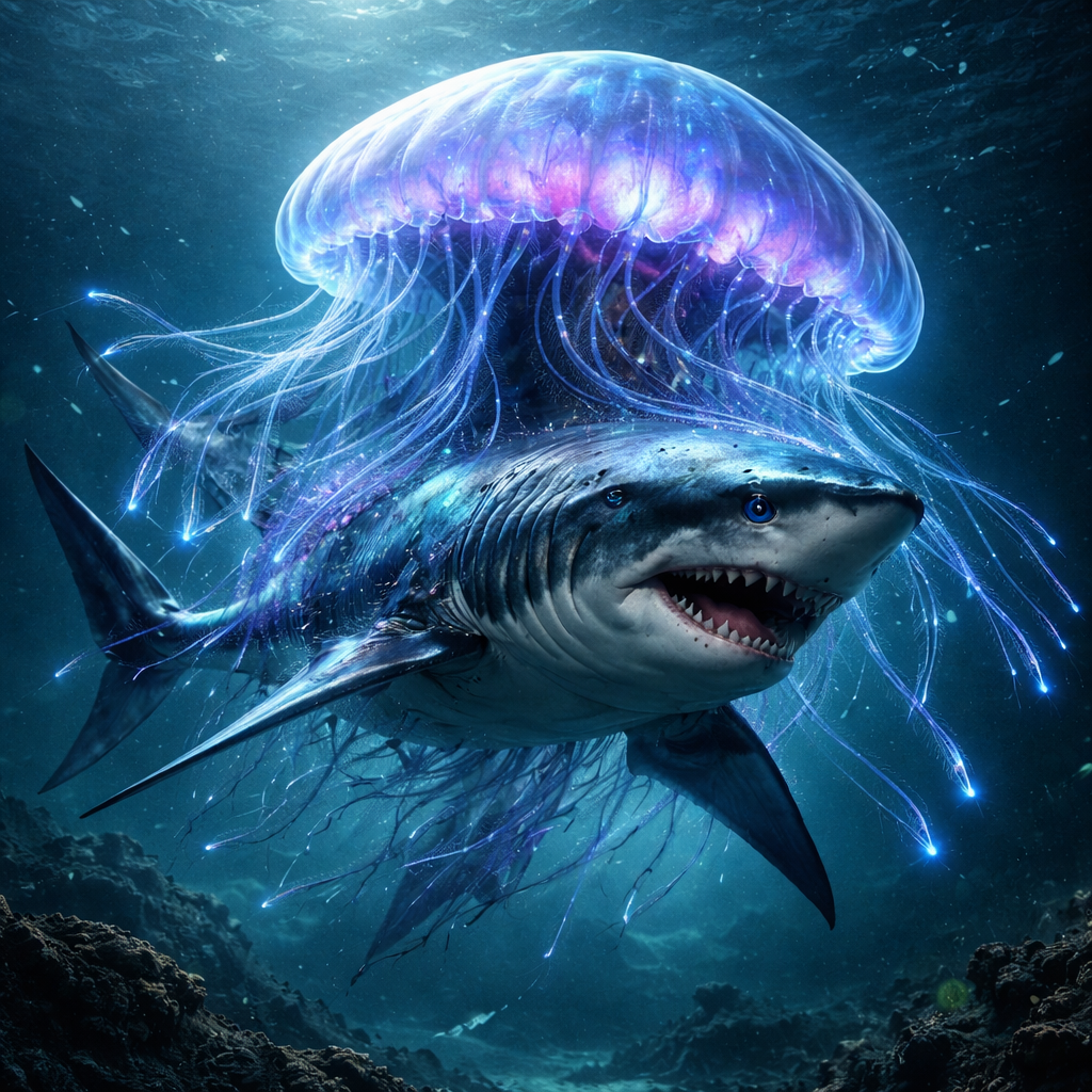 Jellyshark, hybrid of Jellyfish and great white shark