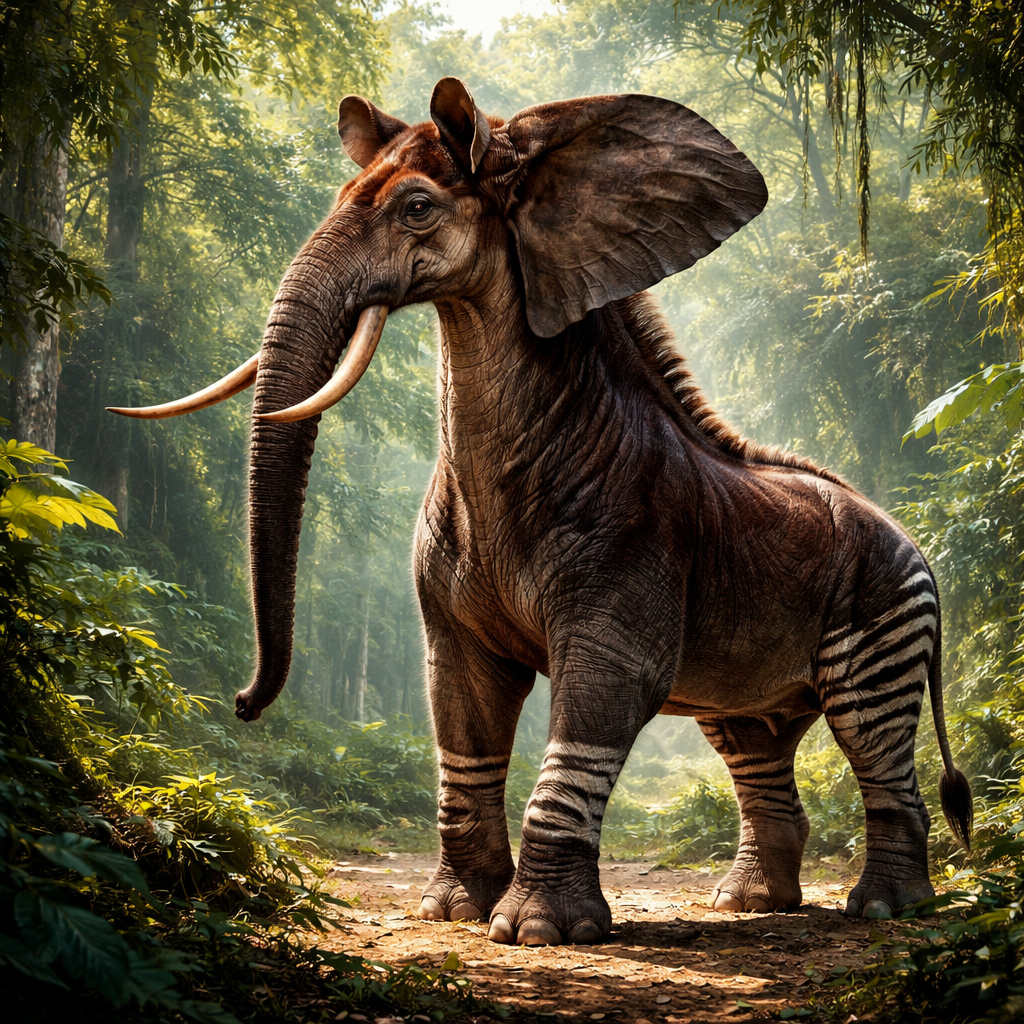 Eleokapi, hybrid of Elephant and Okapi