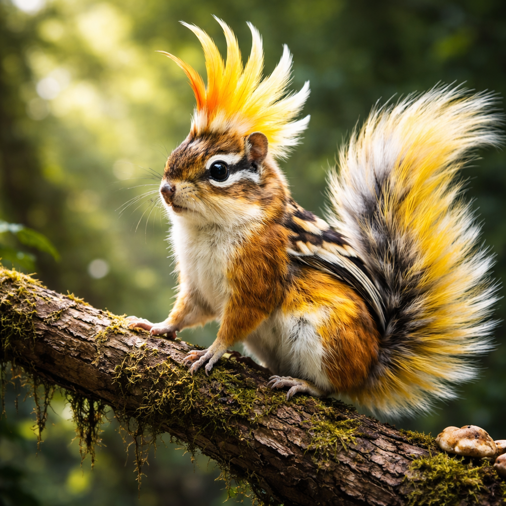 Chipocatoo, hybrid of Chipmunk and Cockatoo