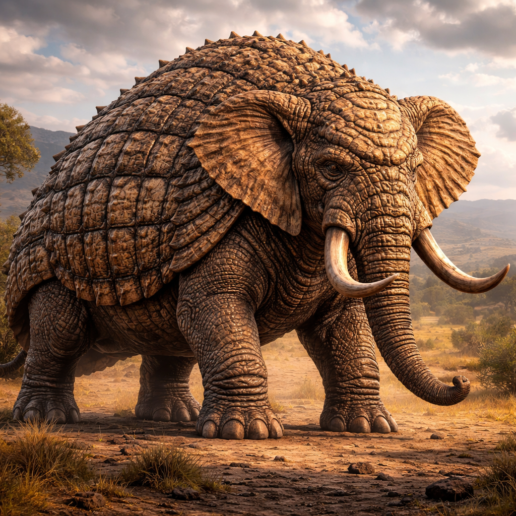 Elepharmadillo, hybrid of Elephant and Armadillo