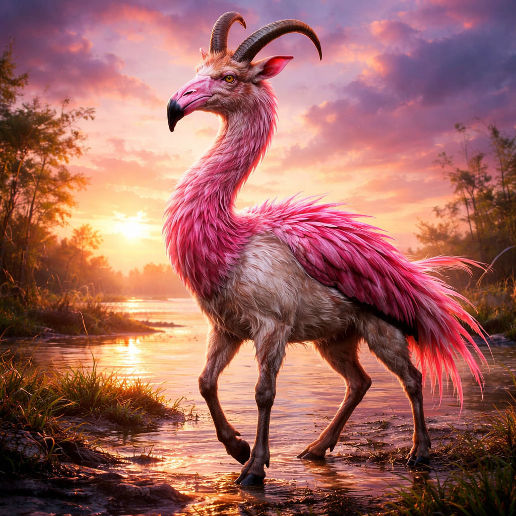 Goatmingo, hybrid of Goat and Flamingo