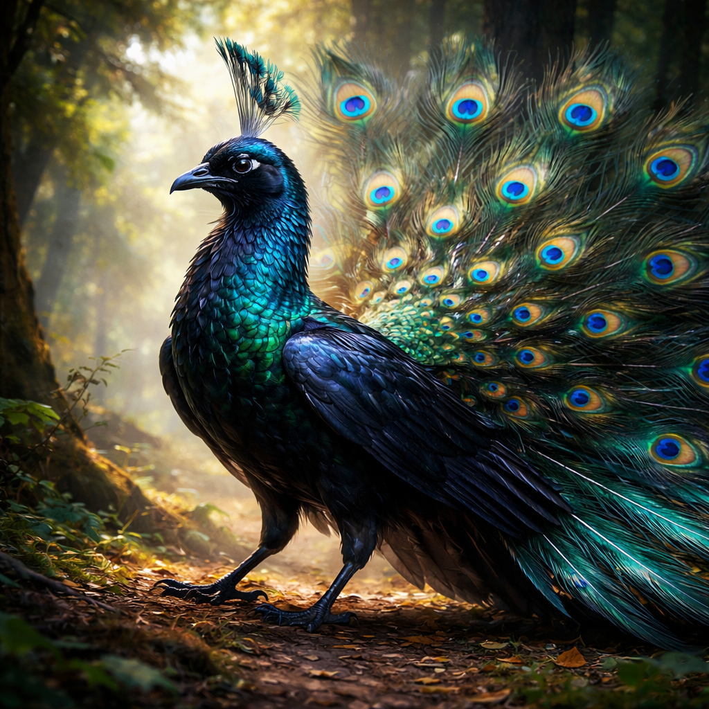 Peacrow, hybrid of Peacock and Crow