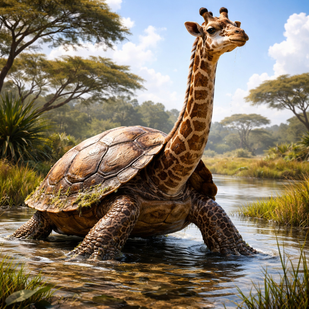Giraffurtle, hybrid of Giraffe and Turtle