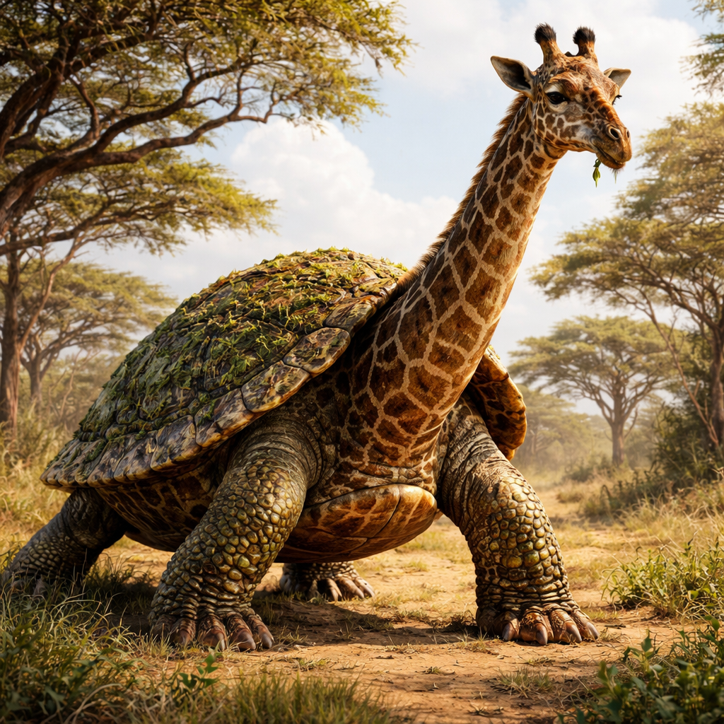 Giraffurtle, hybrid of Giraffe and Turtle