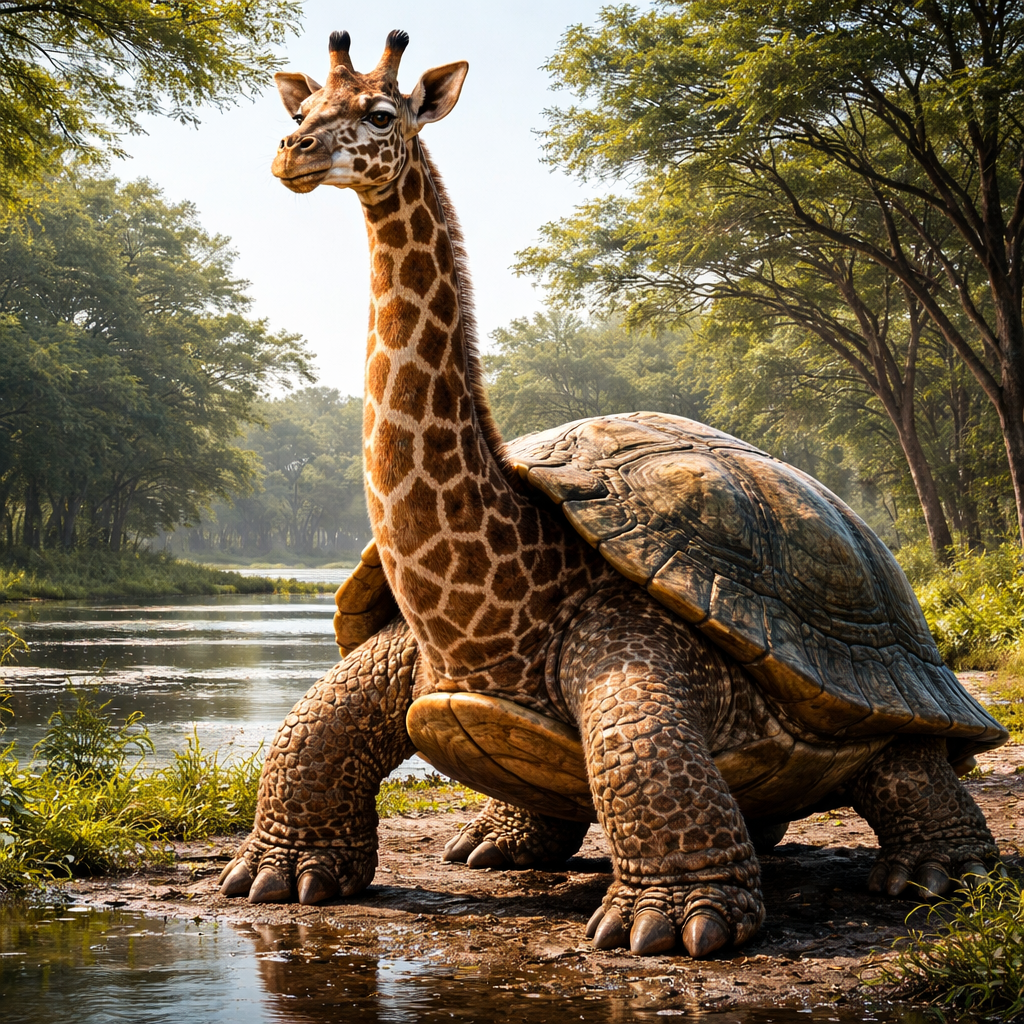 Giraffurtle, hybrid of Giraffe and Turtle