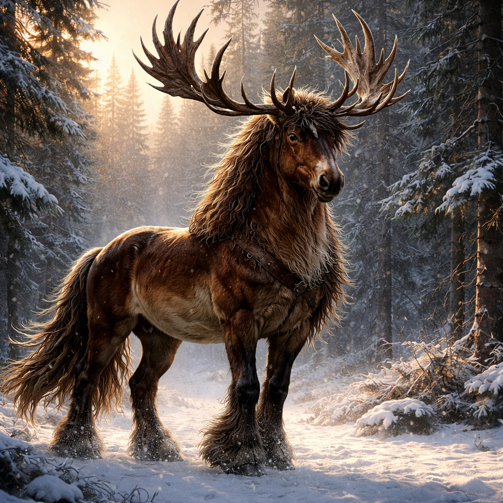 Reinhorse, hybrid of Reindeer and horse