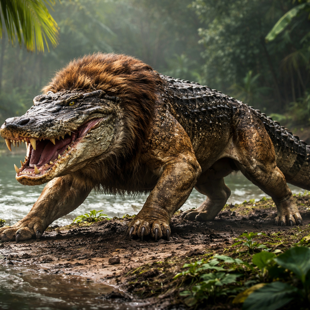 Gatolion, hybrid of Alligator and Lion
