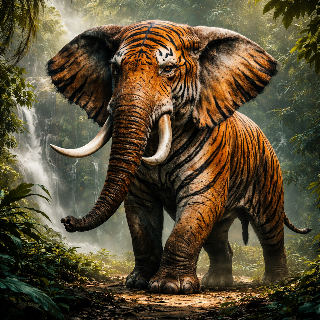 Elephiger, hybrid of Elephant and Tiger