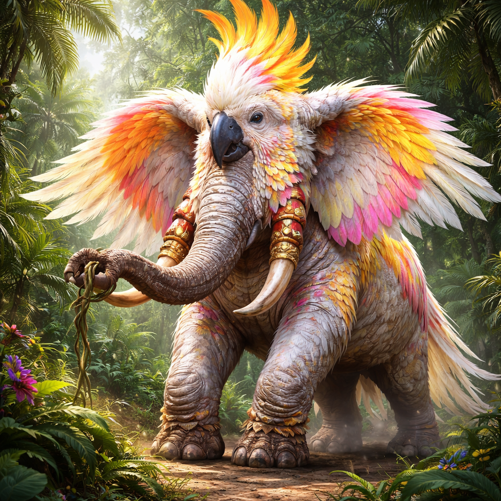 Elecatoo, hybrid of Elephant and Cockatoo