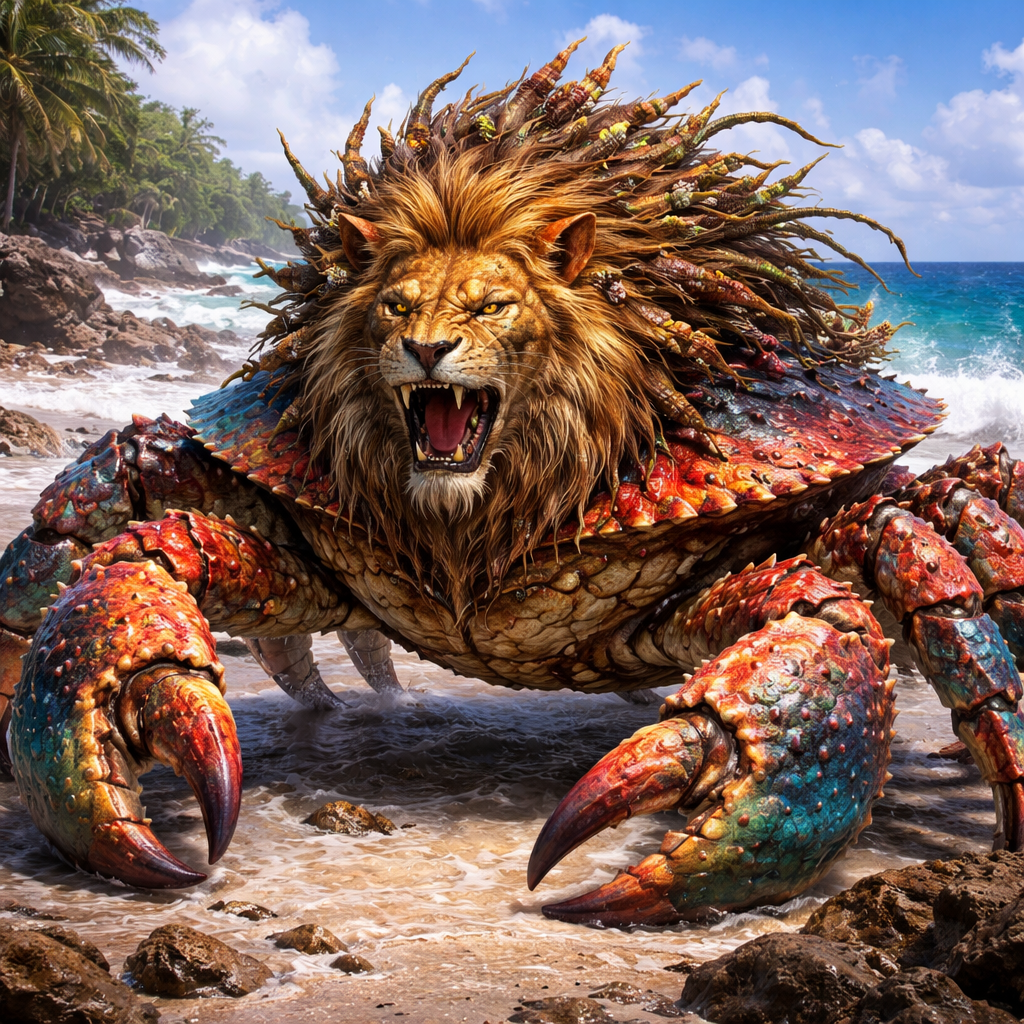 Crablion, hybrid of Crab and Lion