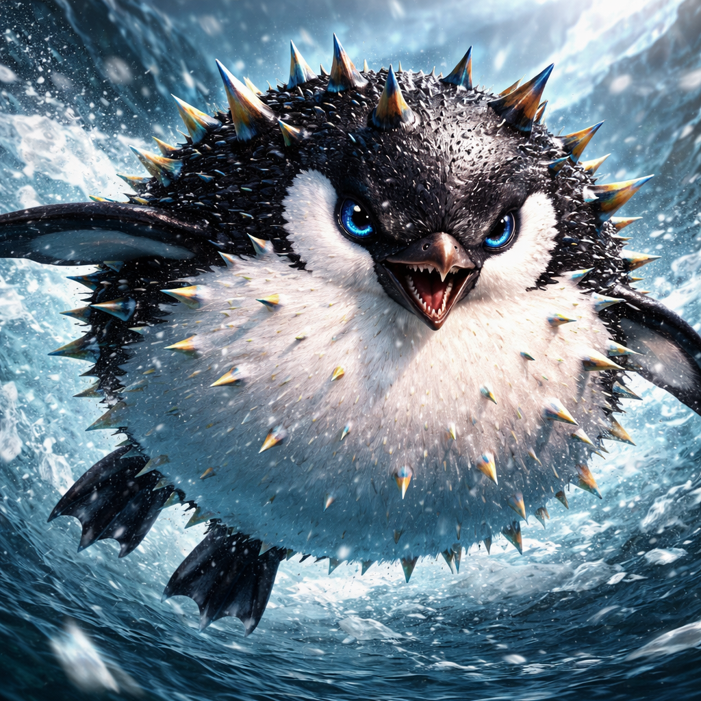 Puffguin, hybrid of Puffer Fish and Penguin