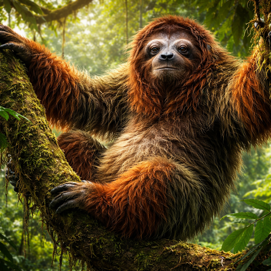Slorangu, hybrid of Sloth and Orangutan