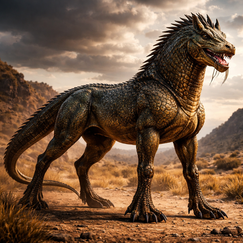 Komohorse, hybrid of Komodo Dragon and horse