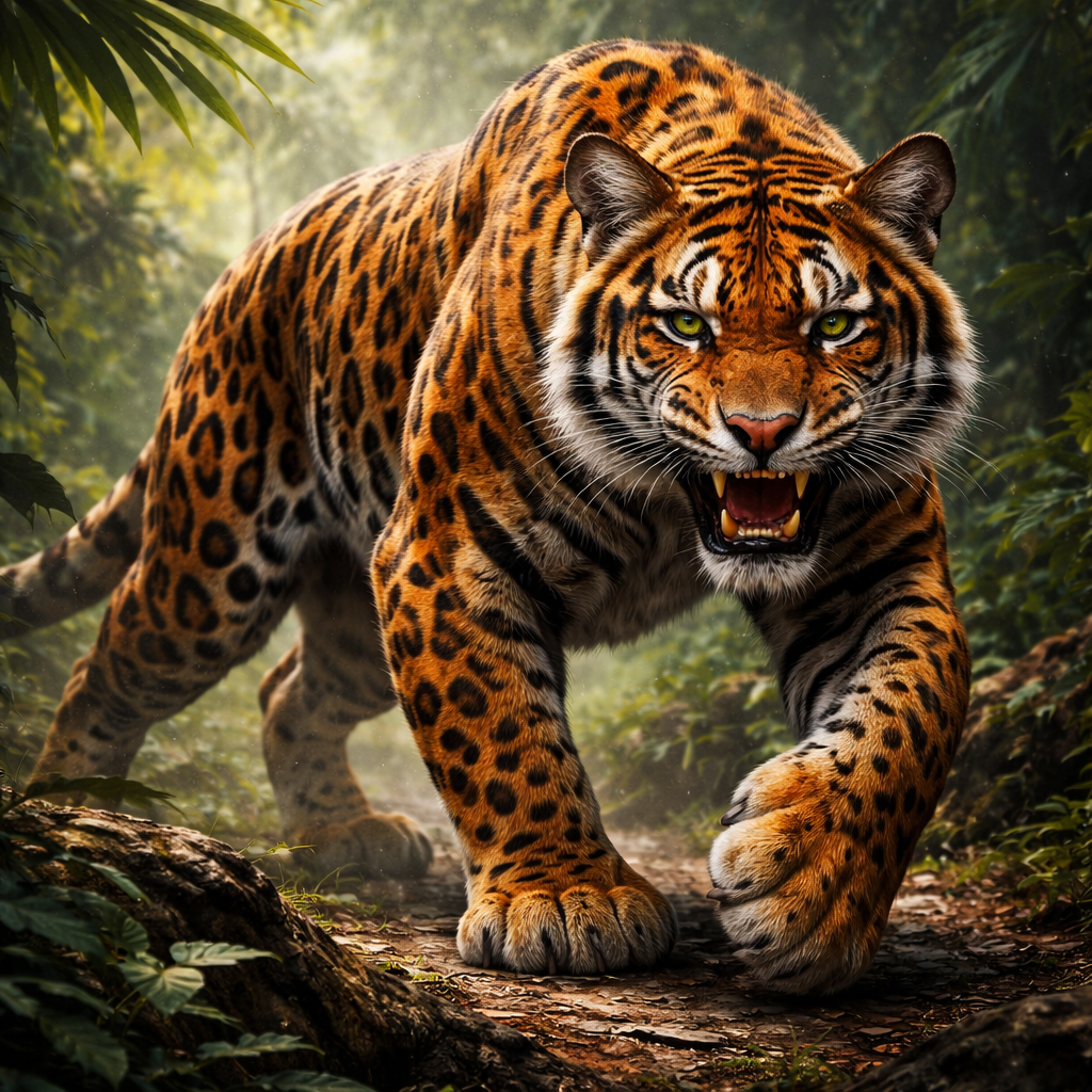 Tigleopard, hybrid of Tiger and Leopard