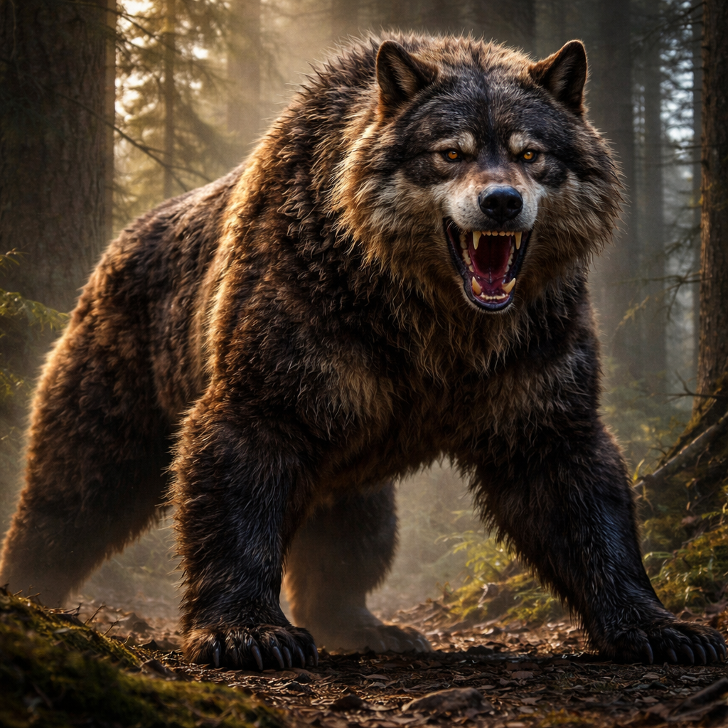 Bearwolf, hybrid of Bear and Wolf